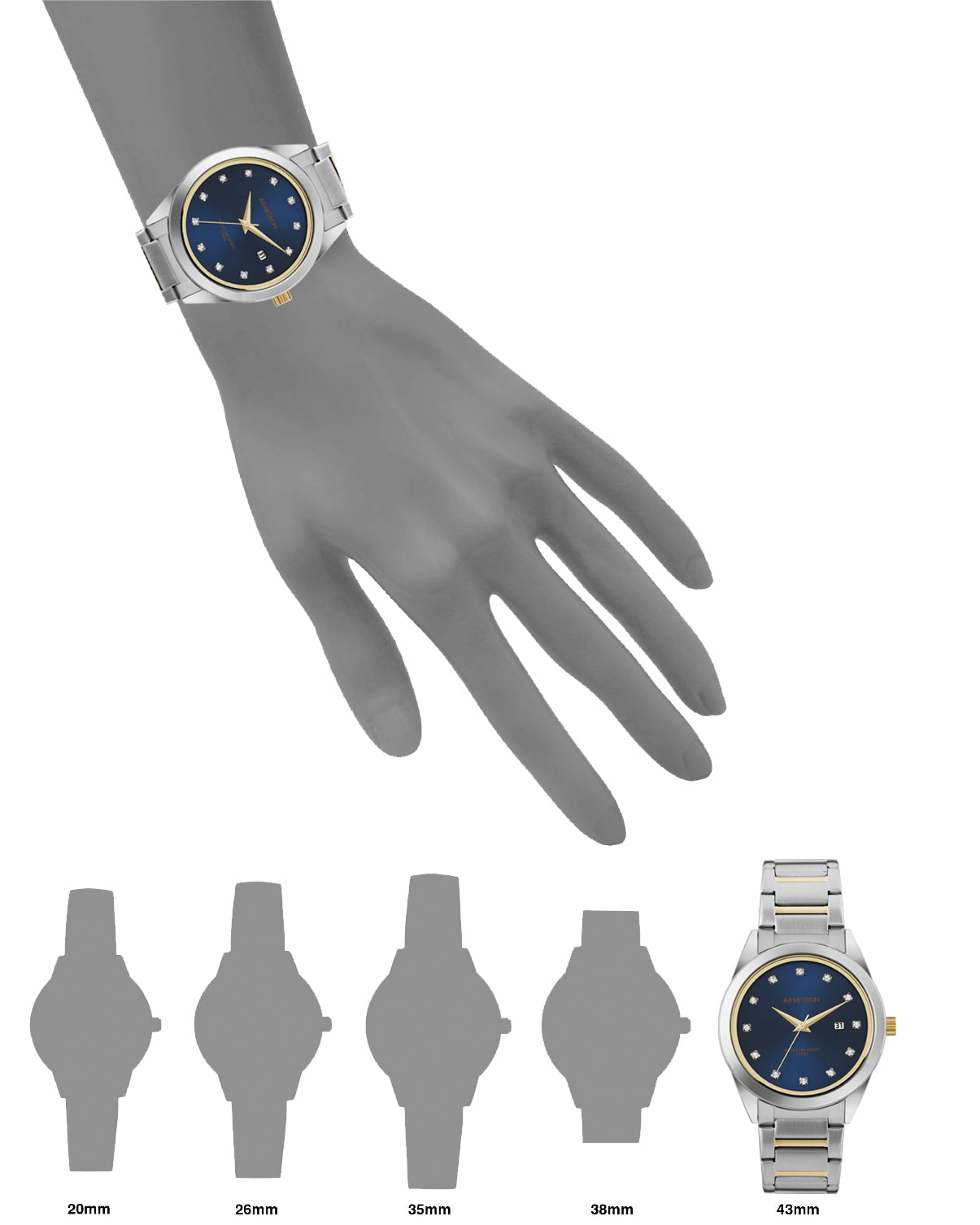 Bluejay™ | 42mm, Silver/Navy/Gold