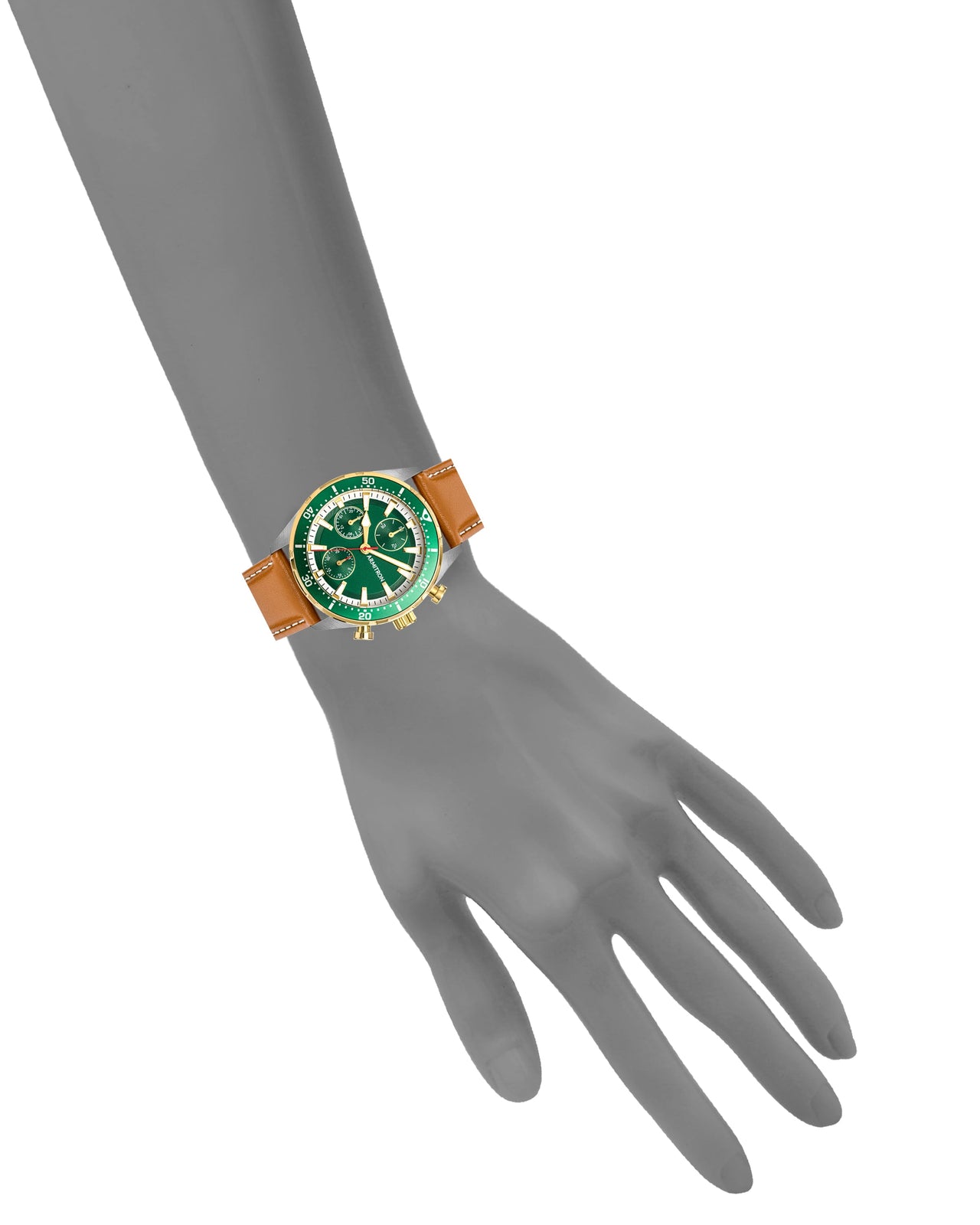 Lloyd™ | 42mm, Leather/Green/Silver/Gold