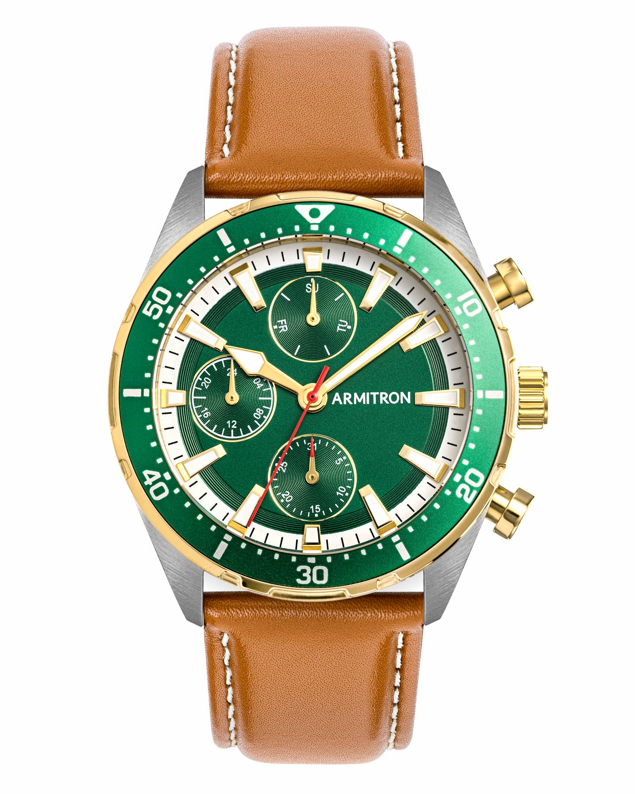 Lloyd™ | 42mm, Leather/Green/Silver/Gold